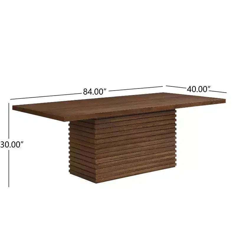 Tavolo da pranzo rettangolare da 84", 6 posti, piano in legno massello e MDF, 84" L x 40" P x 30" A