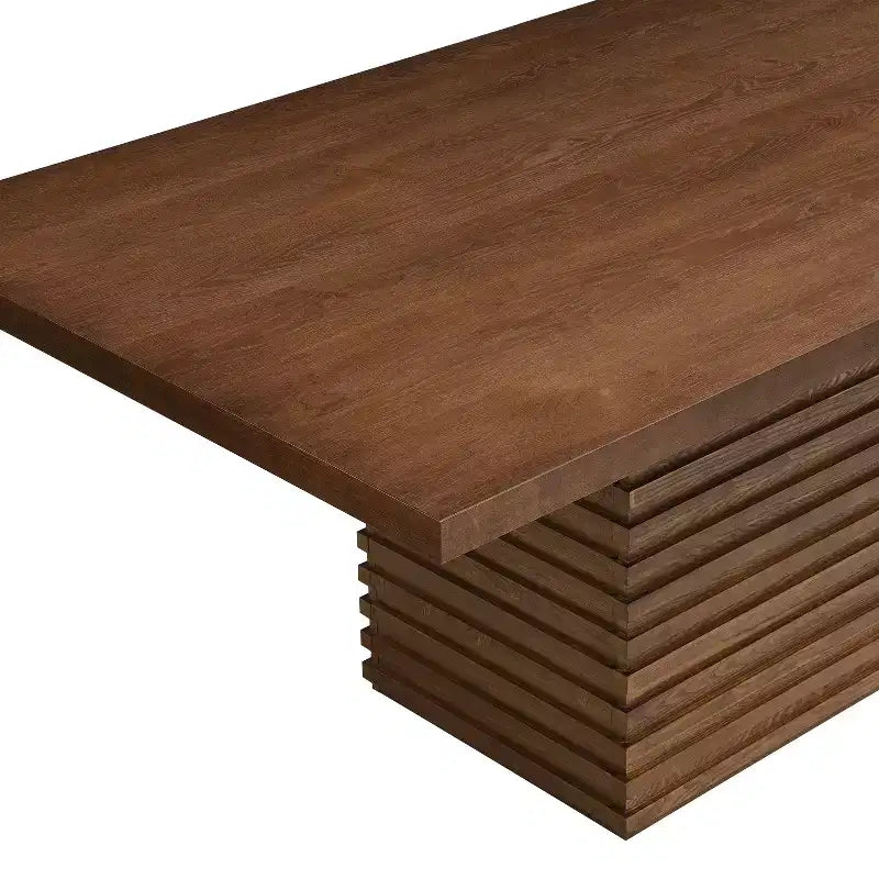 Tavolo da pranzo rettangolare da 84", 6 posti, piano in legno massello e MDF, 84" L x 40" P x 30" A