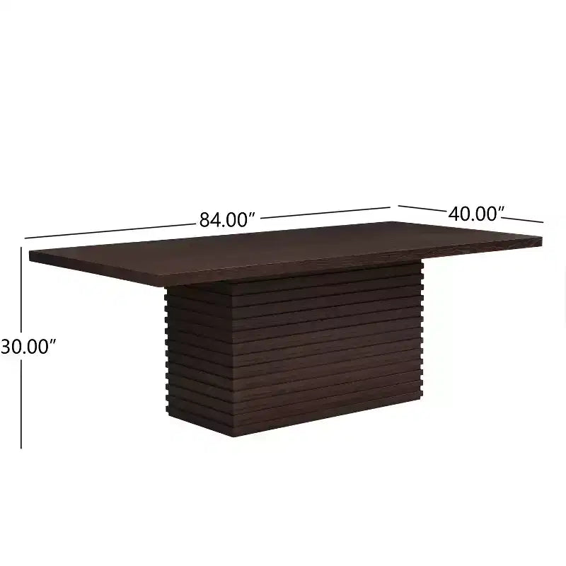 Tavolo da pranzo rettangolare da 84", 6 posti, piano in legno massello e MDF, 84" L x 40" P x 30" A