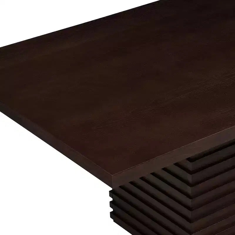 Tavolo da pranzo rettangolare da 84", 6 posti, piano in legno massello e MDF, 84" L x 40" P x 30" A