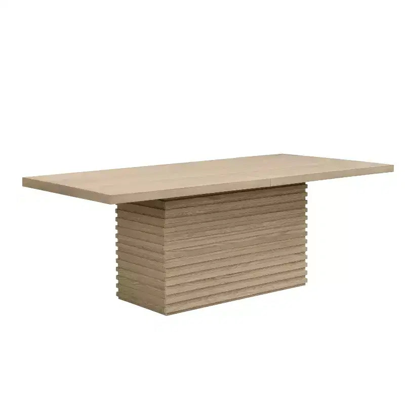 Tavolo da pranzo rettangolare da 84", 6 posti, piano in legno massello e MDF, 84" L x 40" P x 30" A