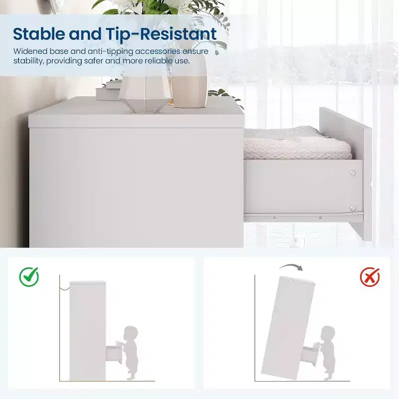 Cassettiera alta a 4 cassetti per camera da letto o armadio, in MDF con maniglie dorate, antiribaltamento, 3 opzioni di colore