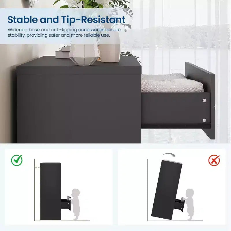 Cassettiera alta a 4 cassetti per camera da letto o armadio, in MDF con maniglie dorate, antiribaltamento, 3 opzioni di colore