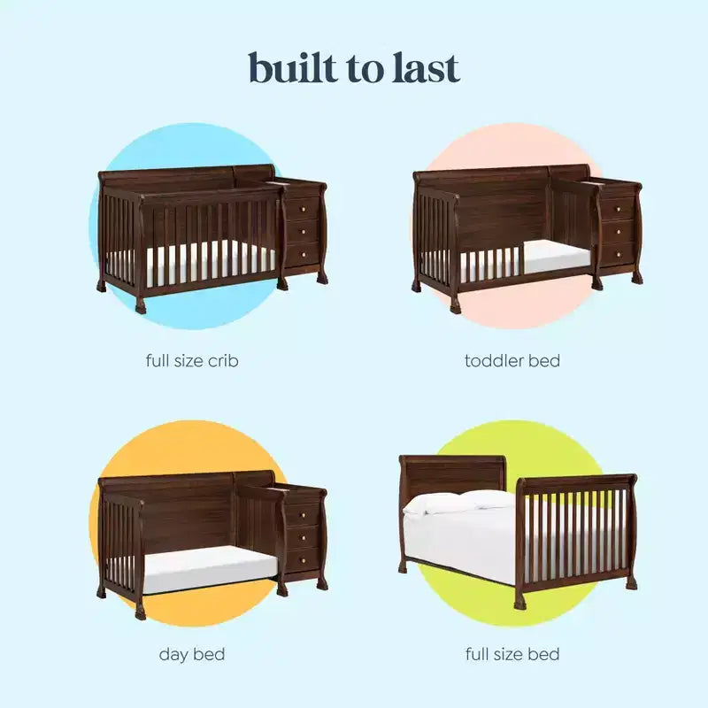 Culla convertibile e fasciatoio combinato 4 in 1