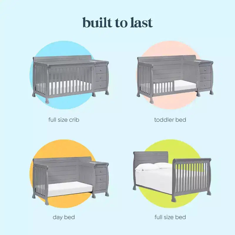 Culla convertibile e fasciatoio combinato 4 in 1