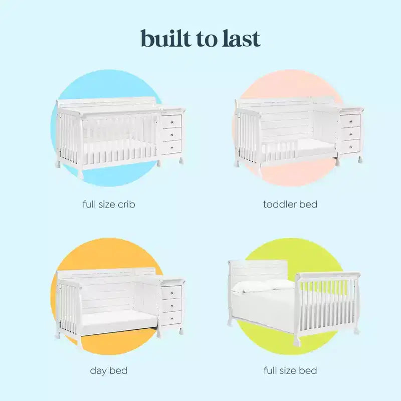 Culla convertibile e fasciatoio combinato 4 in 1