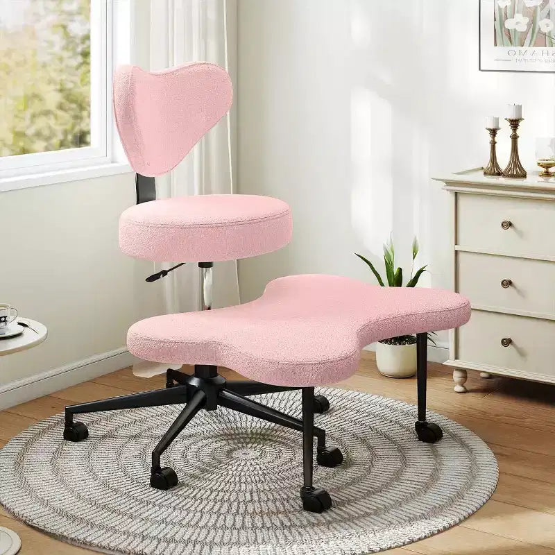 Pinmoco ergonomischer Bürostuhl mit gekreuzten Beinen, höhenverstellbarer Meditationsstuhl, um 360° drehbar, mit Lendenstütze, Arbeits- und Bürostuhl, ADHD-Stuhl