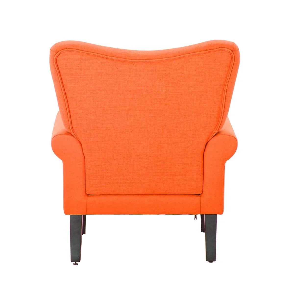 Fauteuil d’appoint moderne Erommy à dossier haut, fauteuil une place en tissu rembourré avec boutons et pieds en bois, pour salon