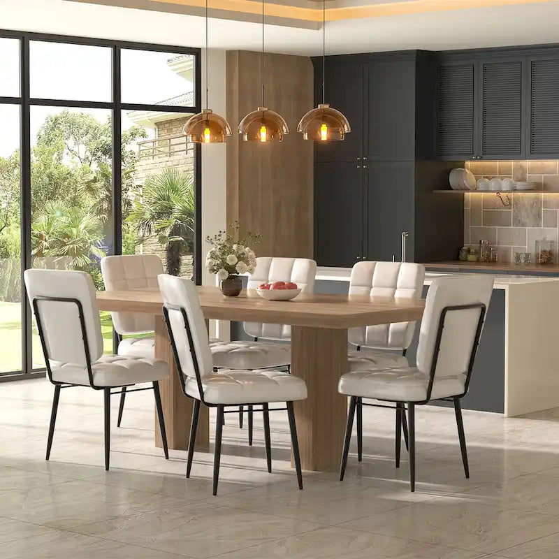 Moderne eetkamerstoelen, set van 2/4/6/8, gestoffeerde keukenstoelen met dikke zitting voor de eetkamer