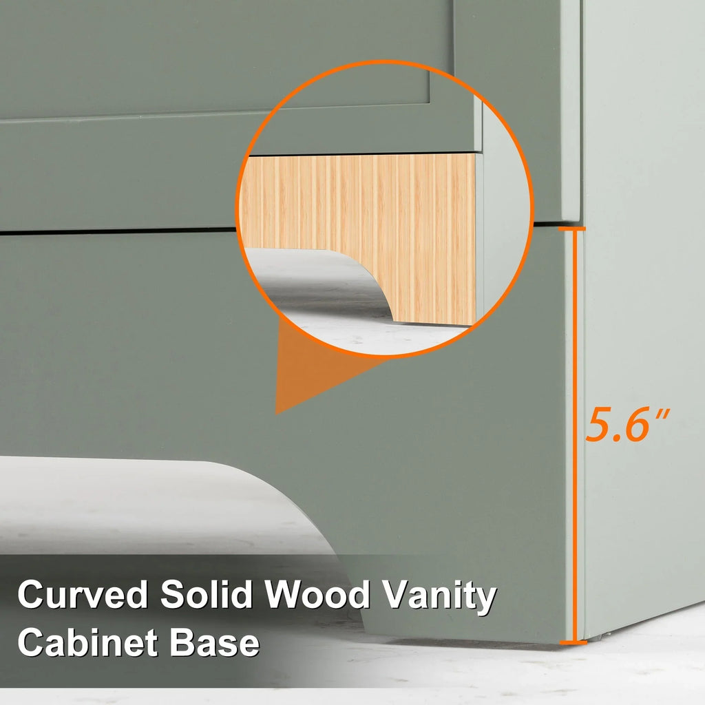 Ensemble meuble-lavabo de salle de bain Wavy Line 30/36/48 avec lavabo et robinet
