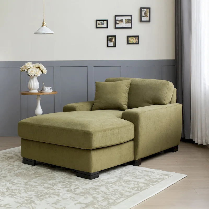 Canapé-lit chaise longue surdimensionné moderne du milieu du siècle avec coussin