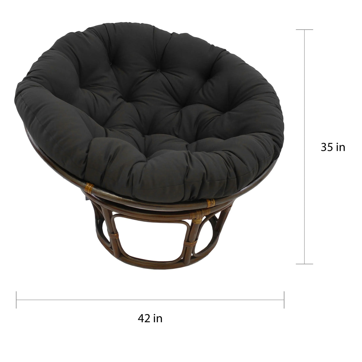 Bali-Papasan-Sessel aus Rattan, 42 Inch, mit Köperstoffkissen