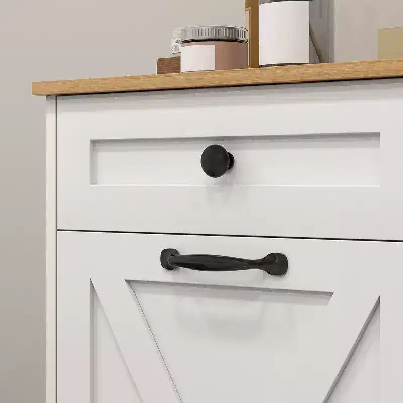 HOMCOM wasmandkast met kiepfunctie, badkamerkast met 2 uitneembare manden en 2 laden