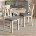 VECELO eettafelstoelen van massief hout met linnen bekleding, set van 2/4/6