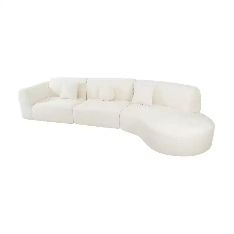 Modernes geschwungenes Ecksofa mit 140 Zoll, Chaiselongue, 3-teiliges Set für das Wohnzimmer