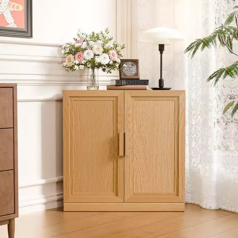 Dovelina hoekvitrinekast met verstelbare planken, dressoir, buffetkast, wijnkast, keuken- en eetkamerkast met houten deuren - 31H x 31W, 36H x 31W