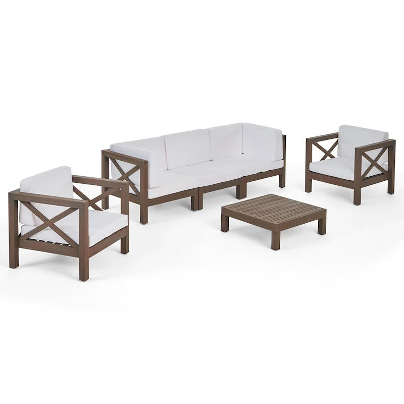 6-delige loungeset van acaciahout voor buiten, Brava, van Christopher Knight Home