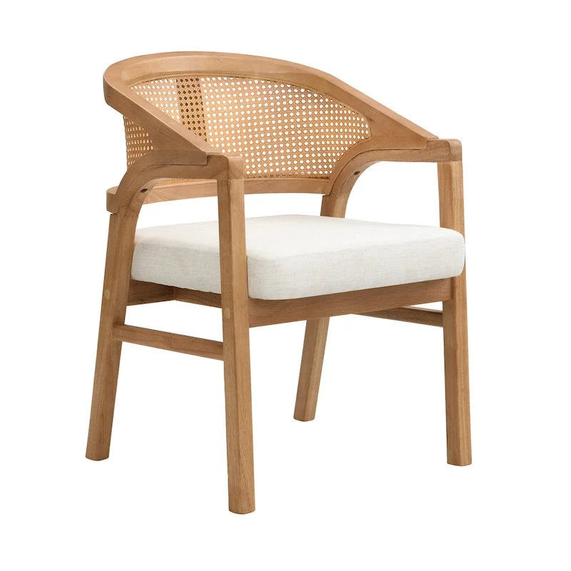 Christopher Knight Home - Esszimmerstuhl mit Rohrgeflecht und Polster (2er-Set)