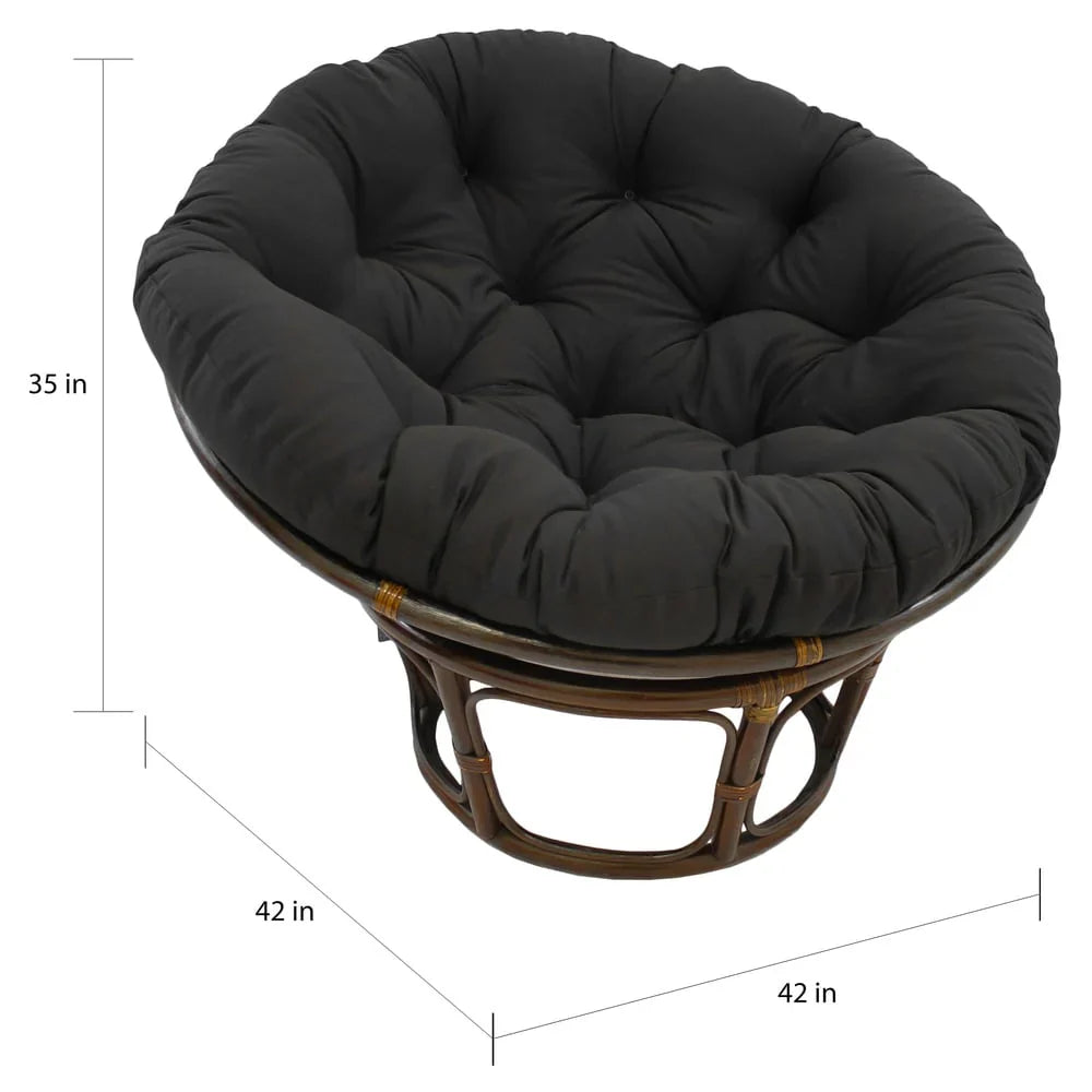 Bali-Papasan-Sessel aus Rattan, 42 Inch, mit Köperstoffkissen