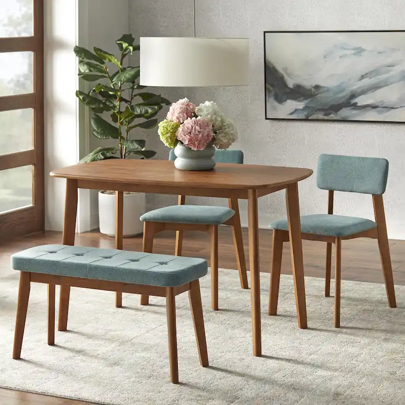 Ensemble de salle à manger Nettie en bois massif Simple Living, 4 pièces