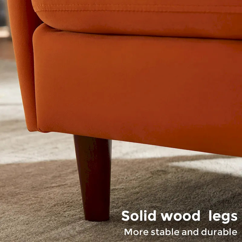 Ensemble de 2 fauteuils d’appoint de 28.34W, fauteuils tonneaux en velours avec pieds en bois massif