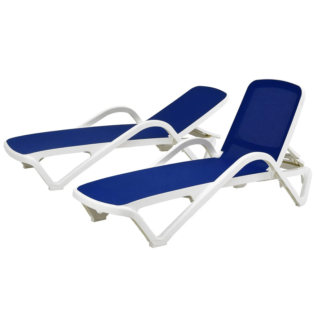 Paire de chaises longues à toile tout temps de la collection Plymouth - 77 inches
