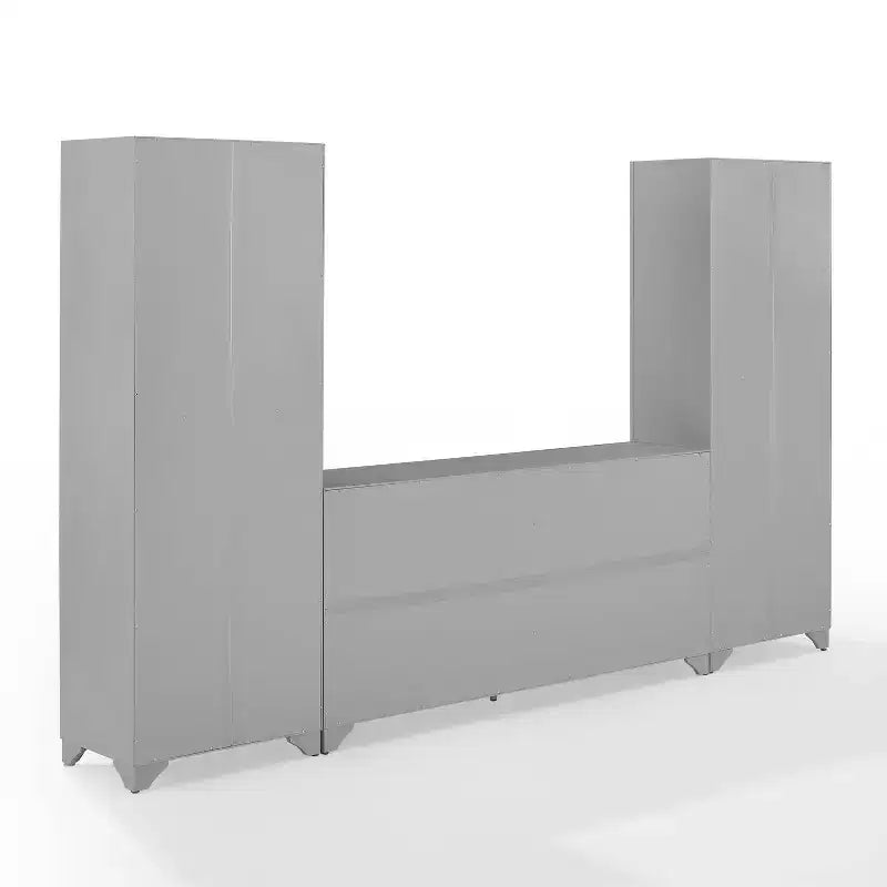 3-teiliges Tara-Sideboard- und Vorratsschrank-Set im Used-Look - Crosley