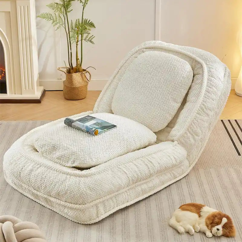 Faules Sofa, 5 verstellbare Positionen, zum Sitzen, Schlafen und Zusammenklappen, passend für Schlafzimmer und Wohnzimmer