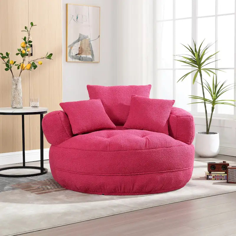 Ronde luie fauteuil ?C wit/blauw/grijs/geel/oranje rozeroze/marineblauw/groen, zitplaats voor één of twee personen