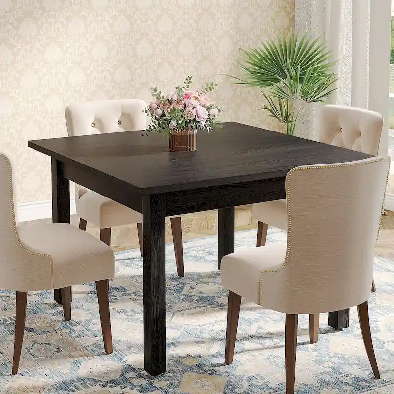 Vierkante eettafel van 39.4 inch voor 2-4 personen, met poten van massief hout, voor de woonkamer of eetkamer