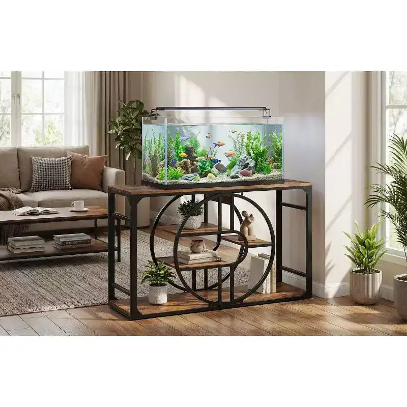 Support métallique pour aquarium de 55-75 gallons, robuste avec meuble de rangement, à plusieurs niveaux et avec pieds renforcés, convient