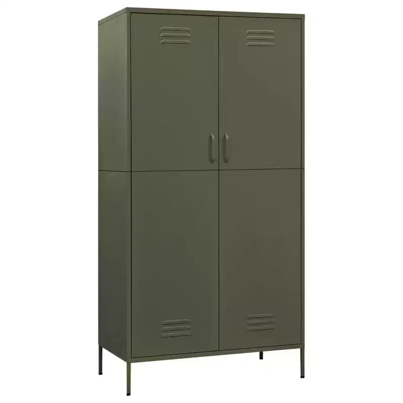 vidaXL Kleiderschrank Olivgrün 35.4x19.7x70.9 Stahl