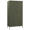 vidaXL Kleiderschrank Olivgrün 35.4x19.7x70.9 Stahl