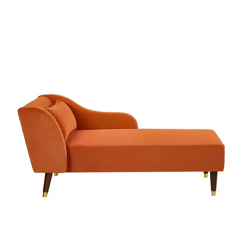 Moderner Samt-Chaiselongue-Sessel, gepolsterte Chaiselongue mit geschwungener Armlehne, Schlafsofa für Schlafzimmer, Büro und Wohnzimmer