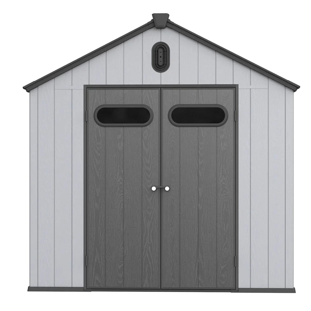 Abri de rangement extérieur en résine et plastique, tous temps, avec plancher, 6 ft x 4 ft/6 ft x 8 ft/8 ft x 6 ft/8 ft x 10 ft, abri à outils Spire