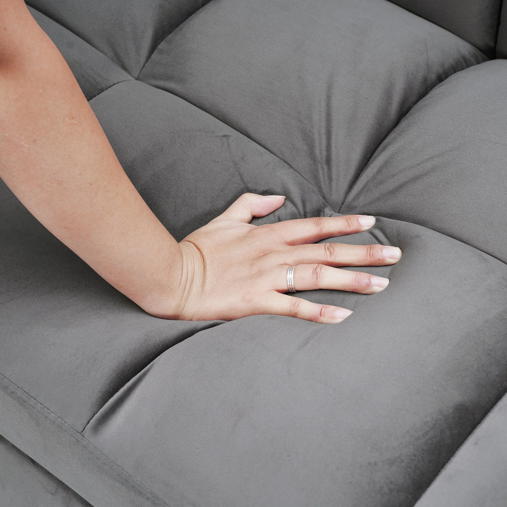 64.96 fluwelen slaapbank 3-in-1 met verstelbare rugleuning, opbergvak en draagvermogen van 500lb