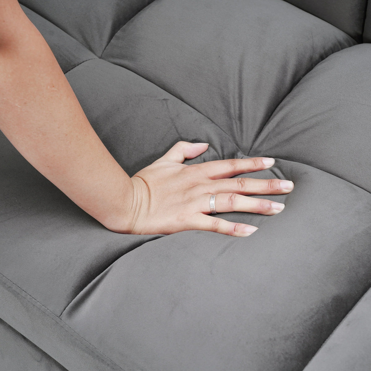 64.96 fluwelen slaapbank 3-in-1 met verstelbare rugleuning, opbergvak en draagvermogen van 500lb