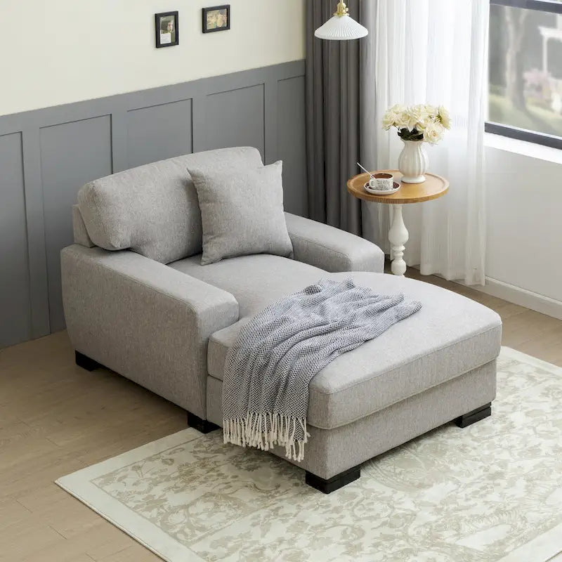 Canapé-lit chaise longue surdimensionné moderne du milieu du siècle avec coussin