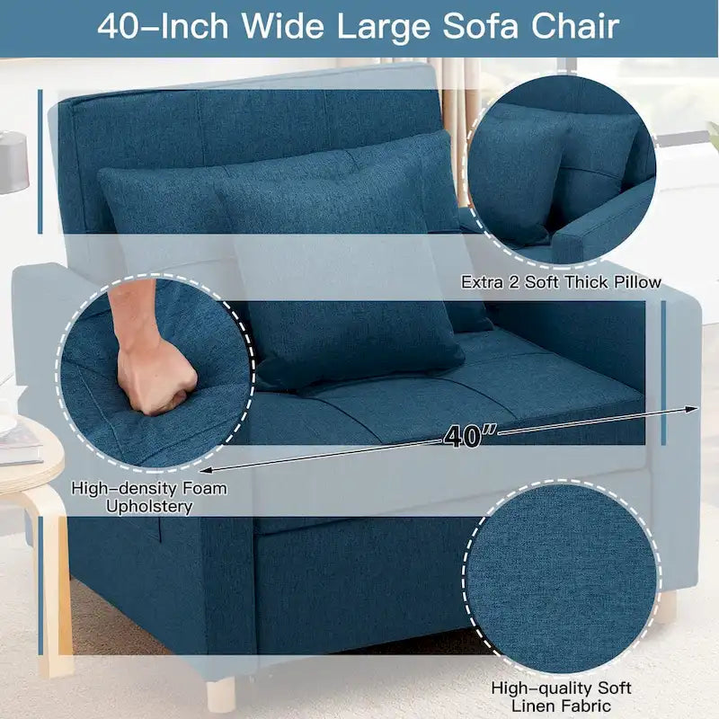 Verstellbarer Schlafsessel, 3-in-1-Funktion, verschiedene Farben, für 1 Person