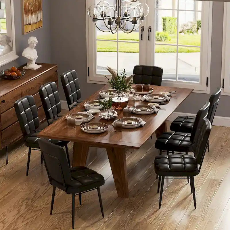 Moderne eetkamerstoelen, set van 2/4/6/8, gestoffeerde keukenstoelen met dikke zitting voor de eetkamer