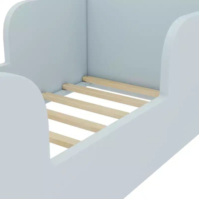 Lit au sol en forme d’ours Okak pour les 3-6 ans, cadre de lit pour tout-petit avec barrière de sécurité, joli lit pour enfant en forme d’animal
