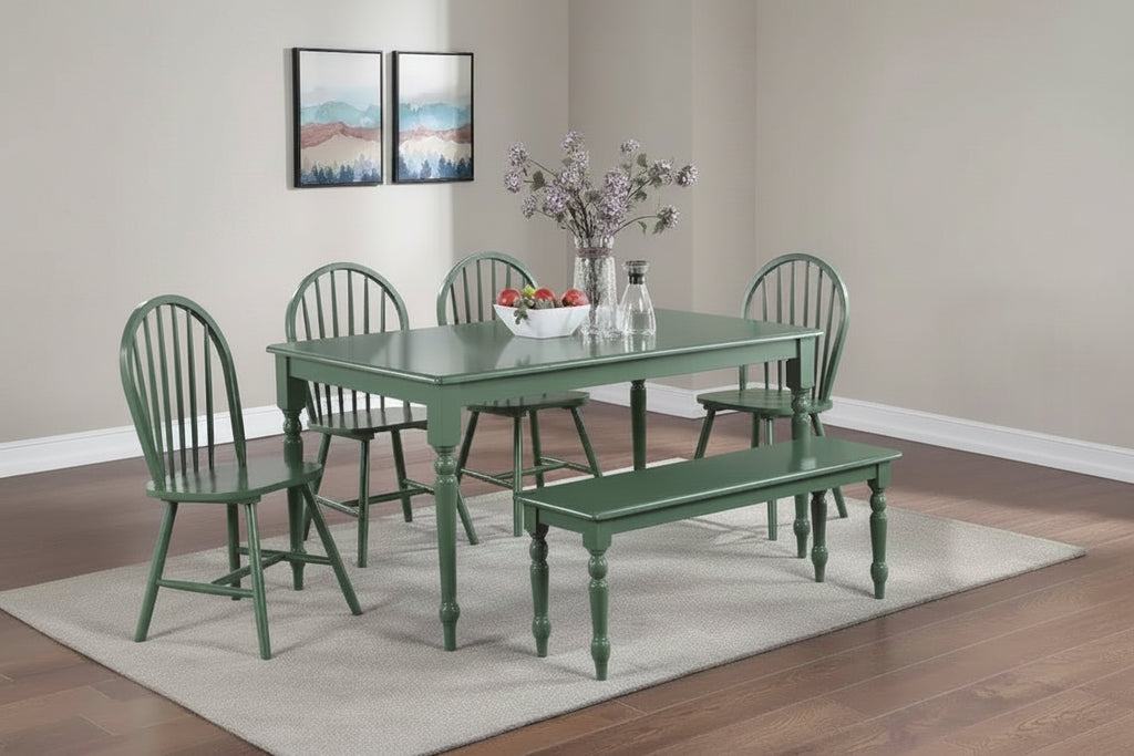 Carolina Wood Dining Bench Equestrian Green - Boraam