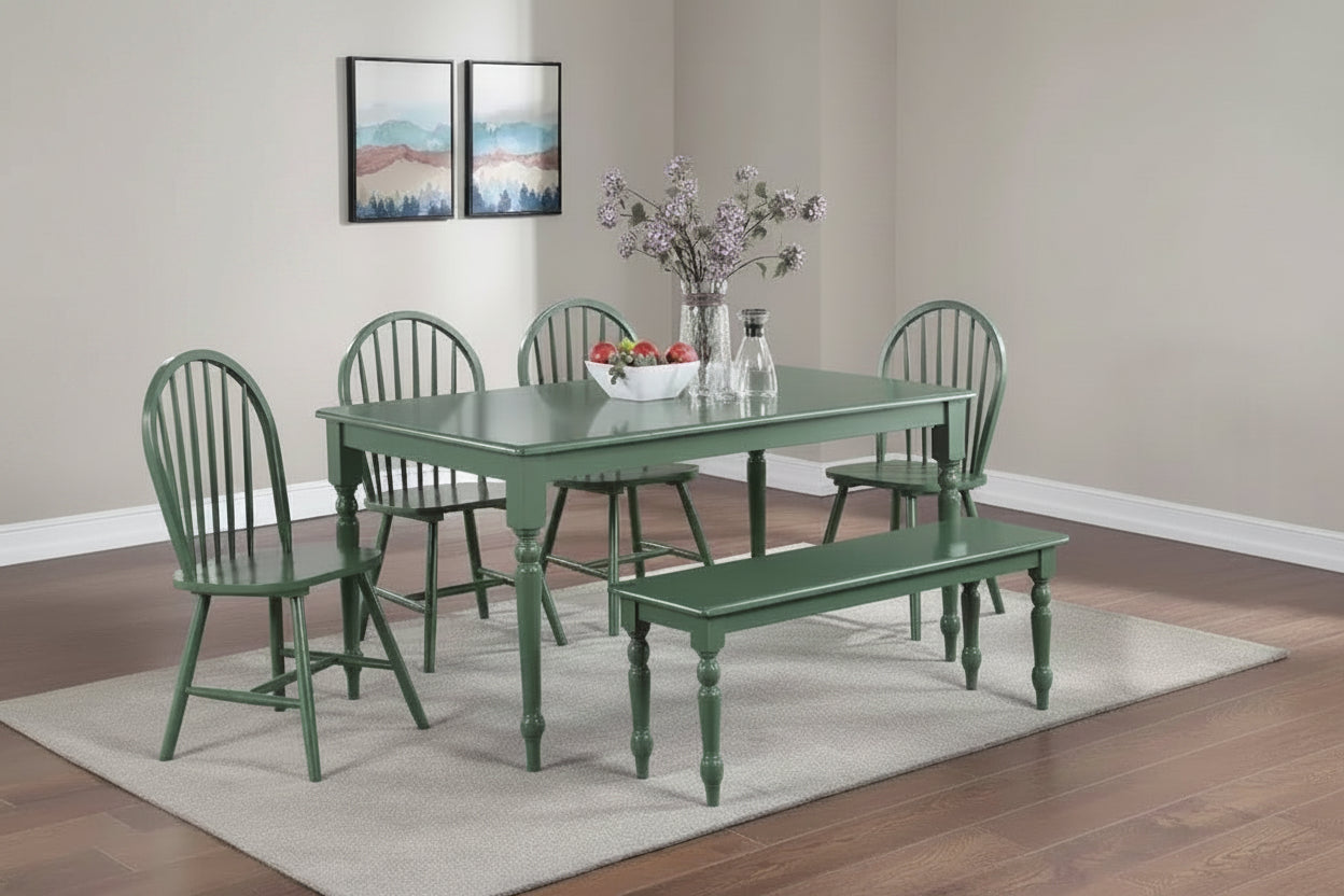 Carolina Wood Dining Bench Equestrian Green - Boraam