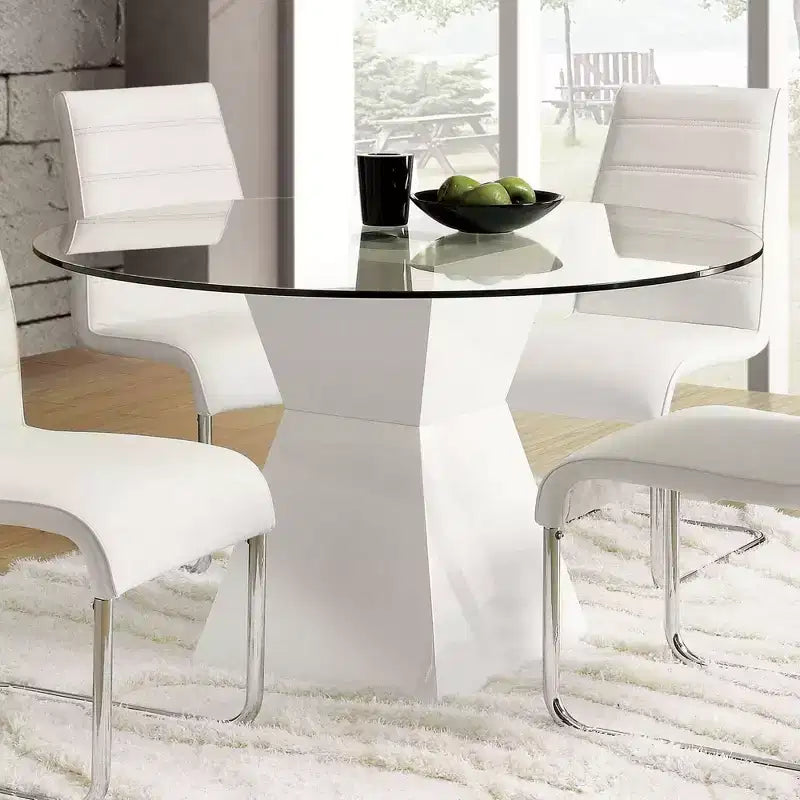 Tavolo da pranzo rotondo da 45", bianco