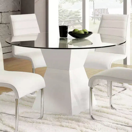 Tavolo da pranzo rotondo da 45", bianco