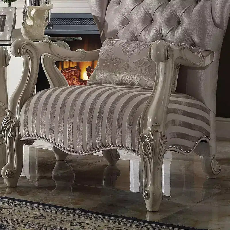 Poltrona Wingback in tessuto, avorio/bianco osso, reclinabile elettricamente, 36"L x 33"P x 47"A