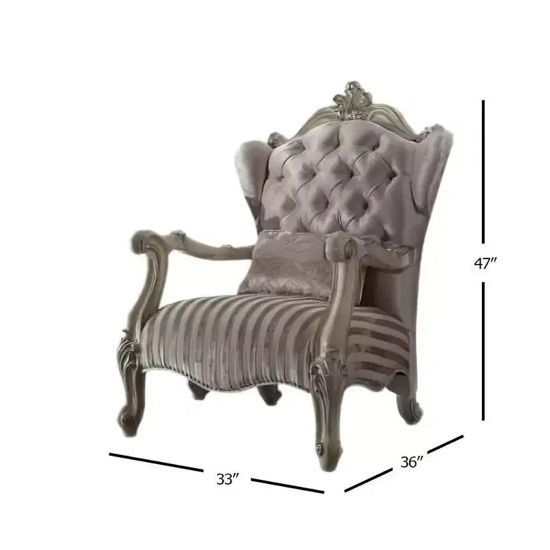 Poltrona Wingback in tessuto, avorio/bianco osso, reclinabile elettricamente, 36"L x 33"P x 47"A