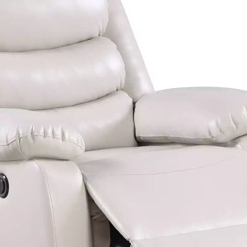 Poltrona d'accento in similpelle con molleggio Pocket Coil, 96,5 cm L x 99 cm P x 104 cm A, beige