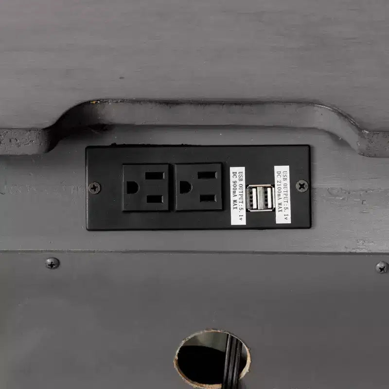 Comodino a 3 cassetti con porte USB, cassetti rivestiti in cedro, 66 cm L x 43 cm P x 71 cm H