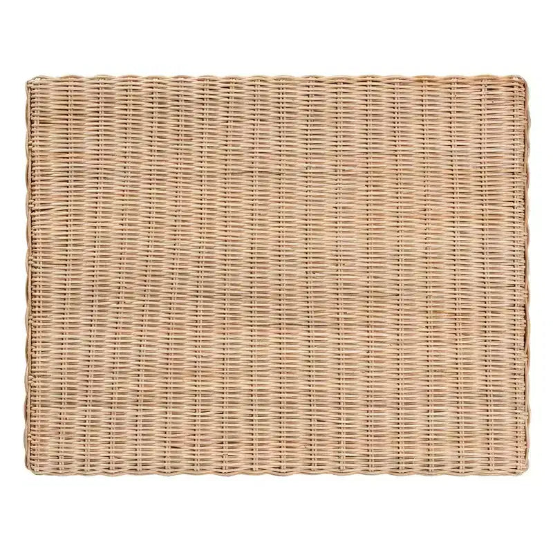 Panchina/panca decorativa in mogano e rattan intrecciato a mano, 51,44 cm L x 41,28 cm P x 49,53 cm H, marrone naturale